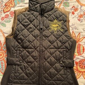 Ralph Lauren Sport Equestrian Crest Vest with Suede Trim Sz M